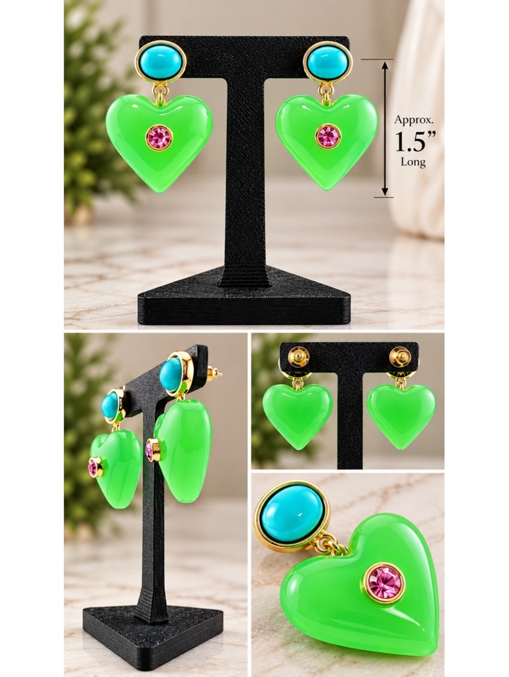 Lucky Heart- Evil Eye Heart Earrings